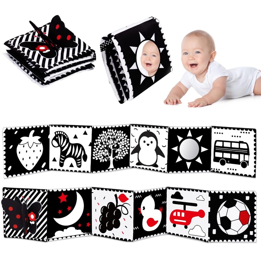 3/$20 Black and White Contrast Tummy Time Toy for Baby 0-6 Months